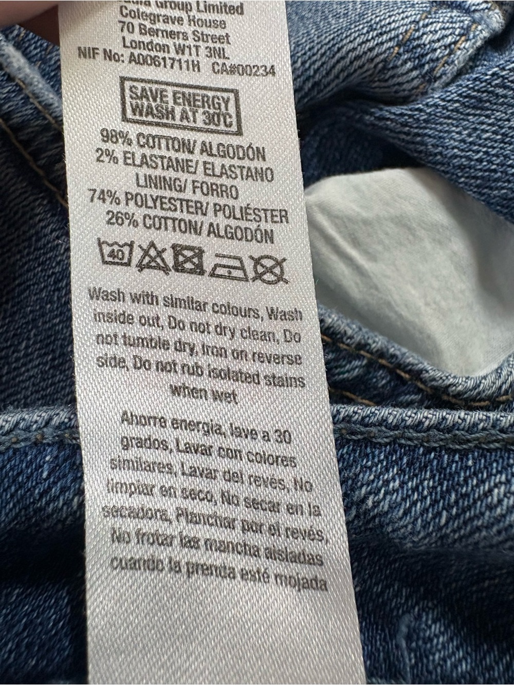 Topman Stretch Skinny Distressed Jeans Blue Ripped Denim - Picture 7 of 8